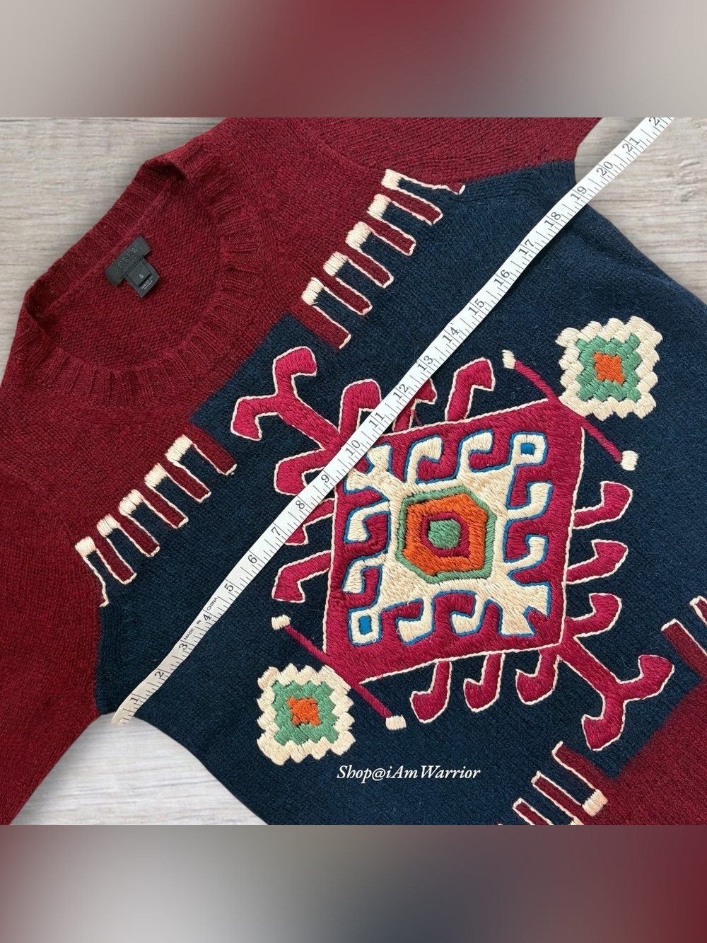 J.Crew Collection Cashmere Mohair Hand Embroidered Moroccan Crewneck Sweater - Picture 7 of 11